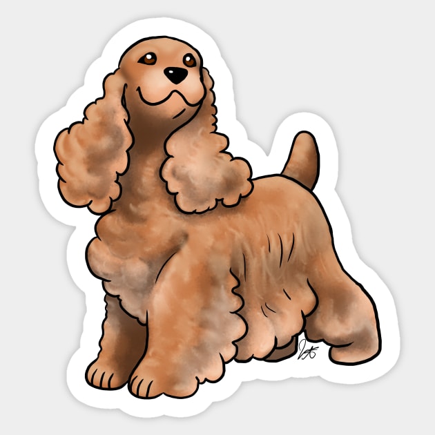 Dog - Cocker Spaniel - Red Golden Sticker by Jen's Dogs Custom Gifts and Designs